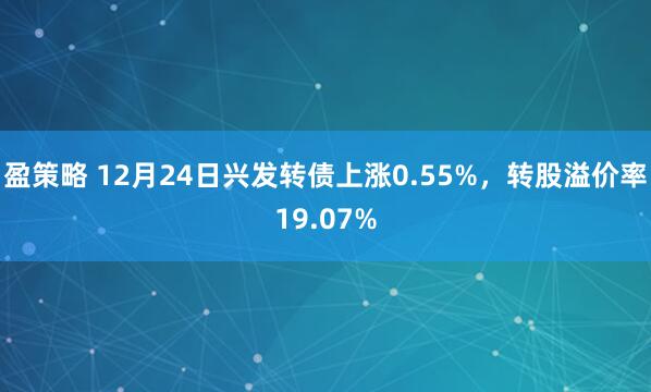 盈策略 12月24日兴发转债上涨0.55%，转股溢价率19.07%