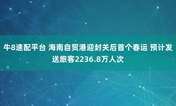 牛8速配平台 海南自贸港迎封关后首个春运 预计发送旅客2236.8万人次